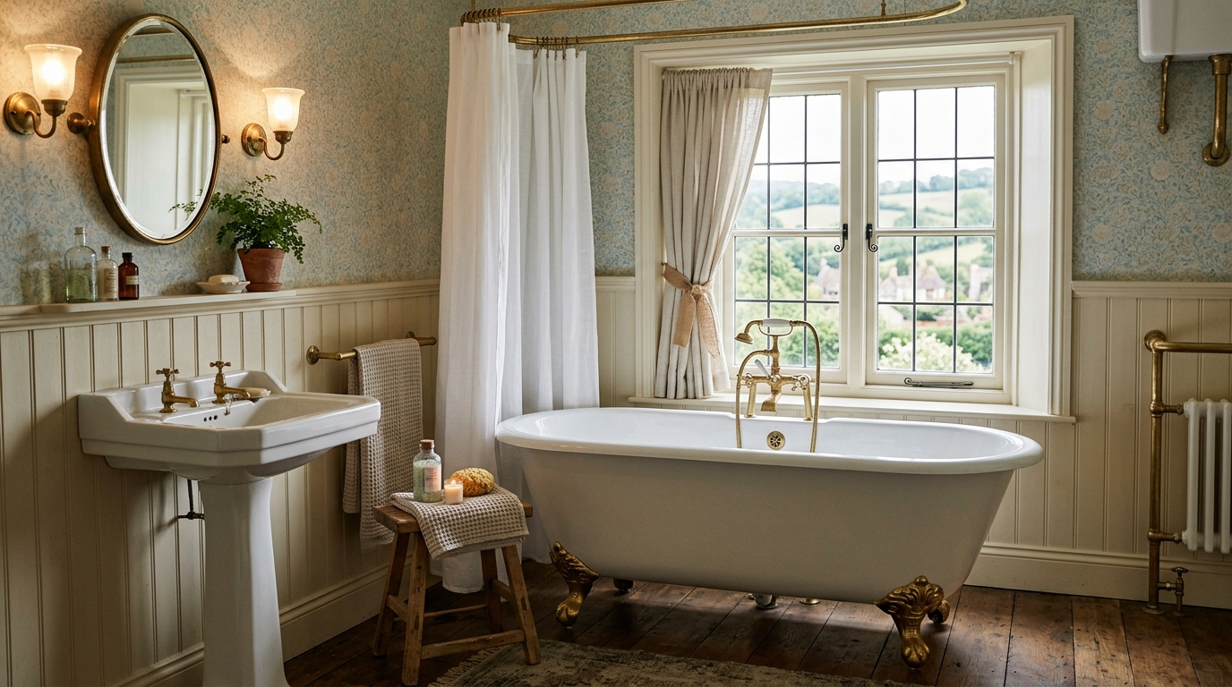 10) Add vintage bathroom charm (clawfoot + classic fixtures)